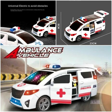 Ambulance Power Vehicle - Toy Ambulance - Drives Itself - 360 Degree Rotation