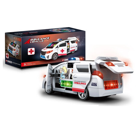 Ambulance Power Vehicle - Toy Ambulance - Drives Itself - 360 Degree Rotation