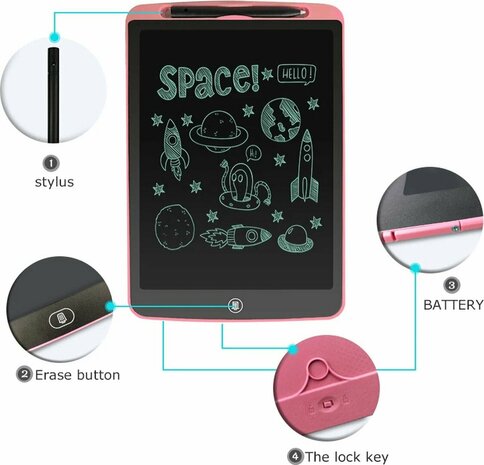 Tableau d&#039;&eacute;criture LCD 10 pouces - tablette &agrave; dessin - Tablette &agrave; dessin LCD enfants - Planche &agrave; dessin pour enfants - Tablette graphique - Tablette pour enfants