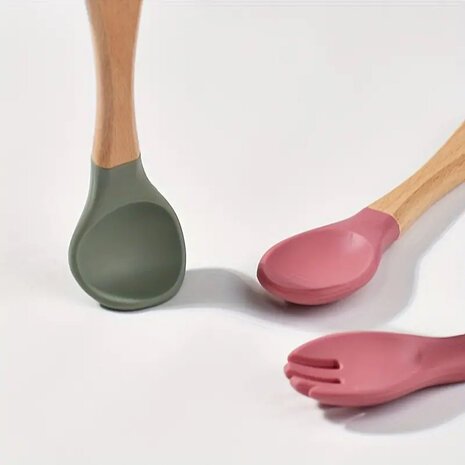 Vaisselle b&eacute;b&eacute;/enfant en silicone 6 pi&egrave;ces - assiette - bavoir - bol - gobelet - couverts - rose fonc&eacute;