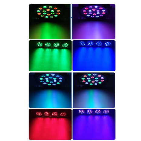 Rgb Led Par Light Dmx512 Control Dj Disco Licht Geluid Geactiveerd - 18 LED