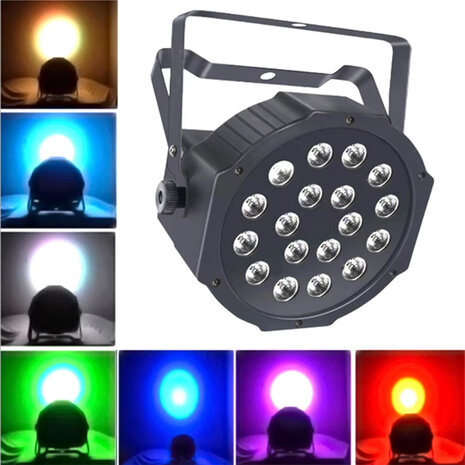 Rgb Led Par Light Dmx512 Control Dj Disco Licht Geluid Geactiveerd - 18 LED