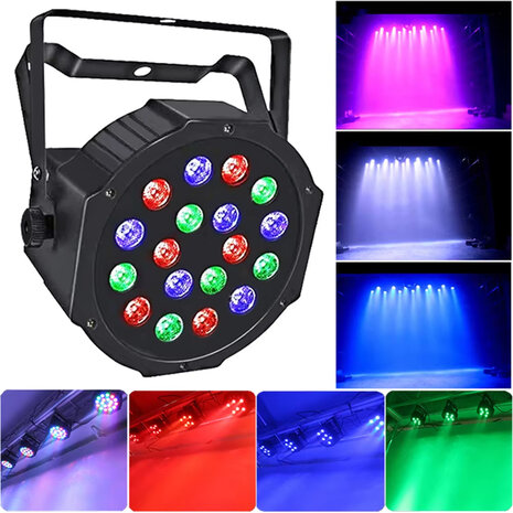 Rgb Led Par Light Dmx512 Control Dj Disco Licht Geluid Geactiveerd - 18 LED