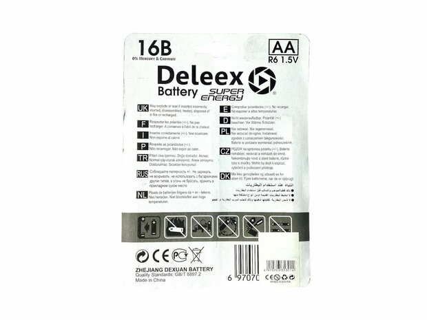 Deleex AA batterijen 16 in pak - R6 1.5V AA voordeel pak!