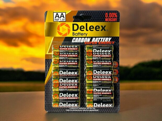 Deleex AA batterijen 16 in pak - R6 1.5V AA voordeel pak!