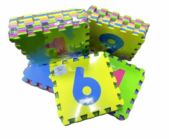 Speelmat voor kinderen - Puzzelmat kinderen -foam cijfers - 9 tegels - 30x30x1cm