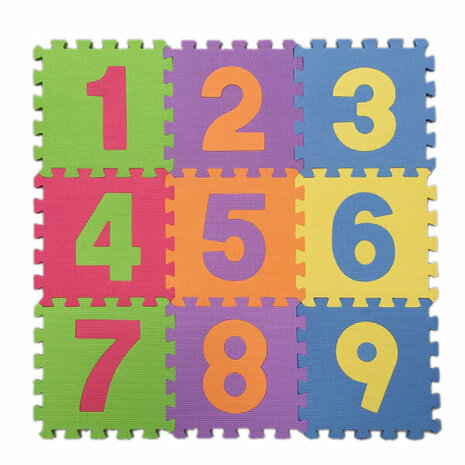 Speelmat voor kinderen - Puzzelmat kinderen -foam cijfers - 9 tegels - 30x30x1cm