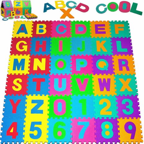 Speelmat voor kinderen - Puzzelmat kinderen -foam Letter - 9 tegels - 30x30x1cm