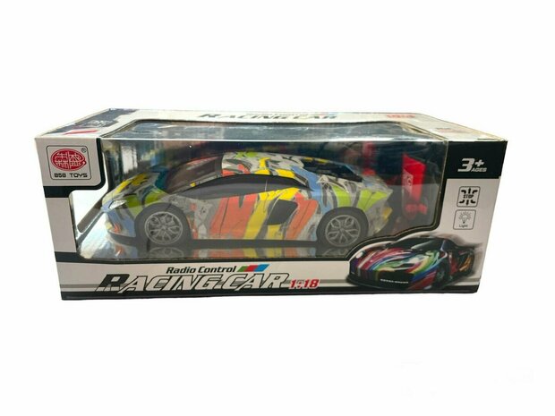 Rc auto met LED koplampen 1:18 - radiografisch Sport Car (24CM)