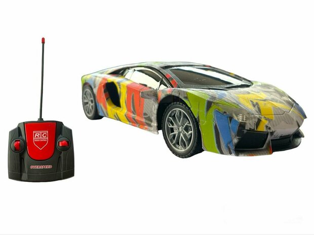 Rc auto met LED koplampen 1:18 - radiografisch Sport Car (24CM)