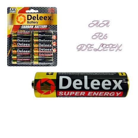 Deleex AA-batterijen R6P 1,5V - 12 stuks in een verpakking