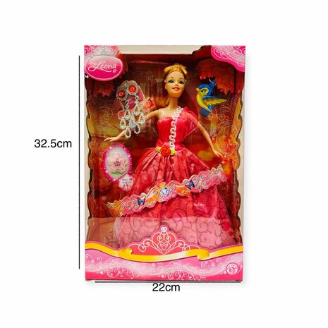 Prinses  pop - Leona - in Bruidsjurk 30cm Speelgoed pop + Kinderoorbellen