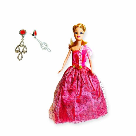 Prinses  pop - Leona - in Bruidsjurk 30cm Speelgoed pop + Kinderoorbellen