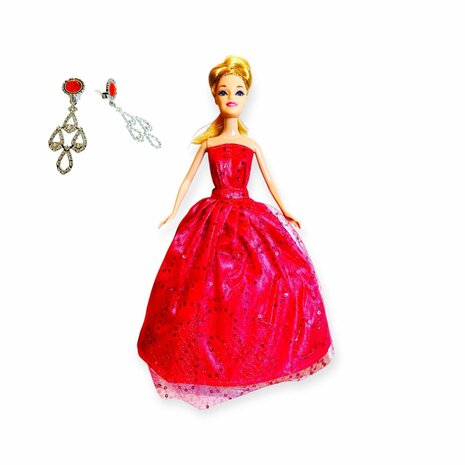 Prinses  pop - Leona - in Bruidsjurk 30cm Speelgoed pop + Kinderoorbellen