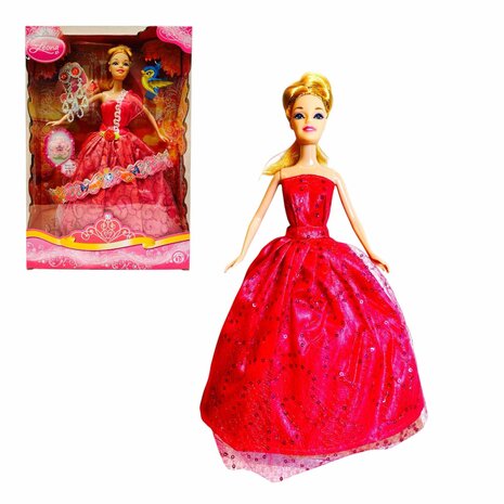 Prinses  pop - Leona - in Bruidsjurk 30cm Speelgoed pop + Kinderoorbellen