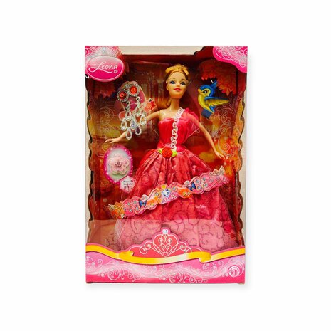 Prinses  pop - Leona - in Bruidsjurk 30cm Speelgoed pop + Kinderoorbellen