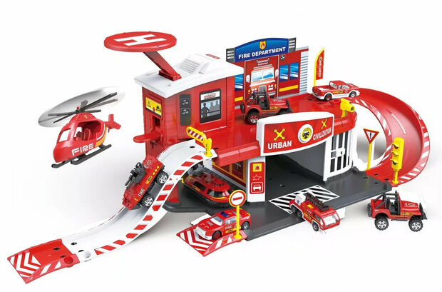 Brandweer Station Garage Set - 50 Delen - 65CM - Fire Sation 