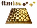 Paquet d&#039;&eacute;checs et de dames 2 en 1 - Pliable - pi&egrave;ces d&#039;&eacute;checs et pi&egrave;ces de dames magn&eacute;tiques - Bois - 34CM