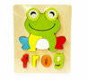 Wooden inlay puzzle frog toy - shapes puzzle for children 18x15cm