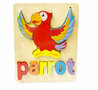 Wooden inlay puzzle parrot toy - shapes puzzle for children 18x15cm