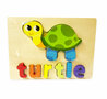 Jouet tortue puzzle incrustation en bois - puzzle de formes pour enfants 18x15cm