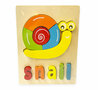 Jouet d&#039;escargot de puzzle d&#039;incrustation en bois - puzzle de formes pour les enfants 18x15cm