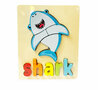 Houten inlegpuzzel Shark speelgoed - vormen puzzel voor kinderen 18x15cm