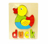 Jouet de canard puzzle incrustation en bois - puzzle de formes pour enfants 18x15cm