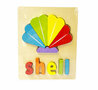 Wooden inlay puzzle shell toy - shape puzzle for children 18x15cm