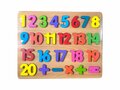 Wooden inlay puzzle toy - numbers form puzzle board 29.8x23.8cm