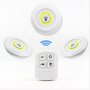 LED Lamps - 3 pieces with remote control - wireless wall lamps - Dimmable - with Timer - white light